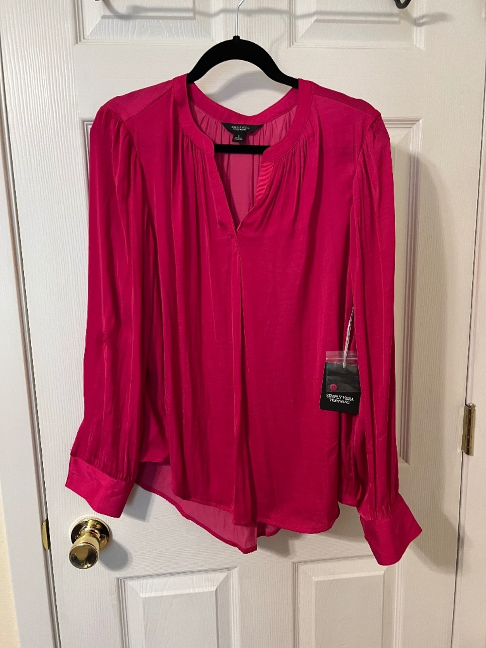 Simply Vera Wang Raspberry/Pink Blouse